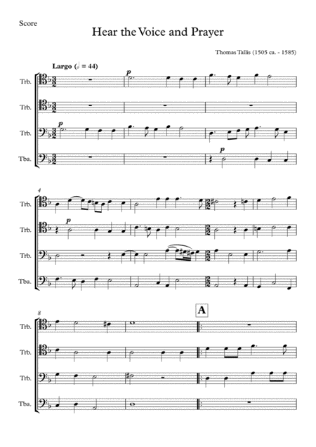 Hear The Voice And Prayer Sheet Music