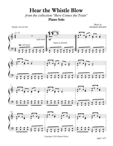 Hear The Whistle Blow Piano Solo Sheet Music