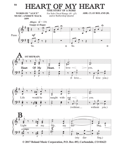 Heart Of My Heart Sheet Music