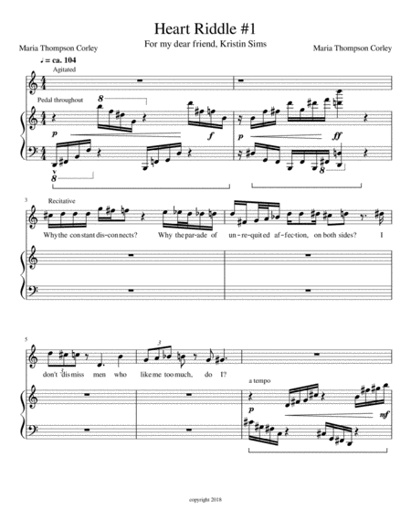 Free Sheet Music Heart Riddle 1 From Grasping Water