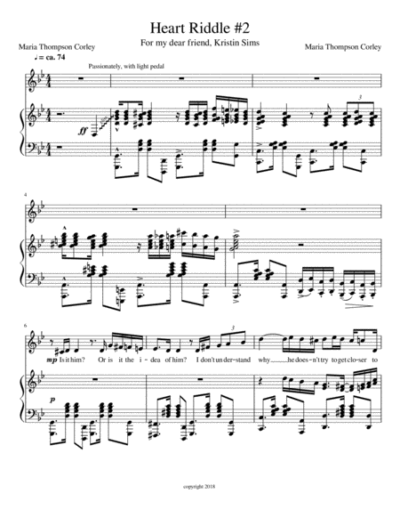 Heart Riddle 2 From Grasping Water Sheet Music