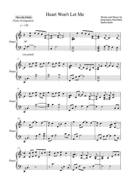 Heart Wont Let Me Sheet Music