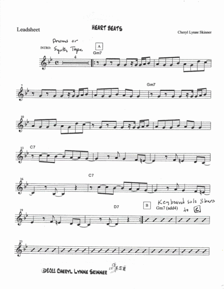 Free Sheet Music Heartbeats Leadsheet