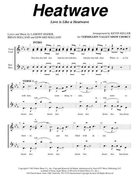 Free Sheet Music Heatwave Love Is Like A Heatwave