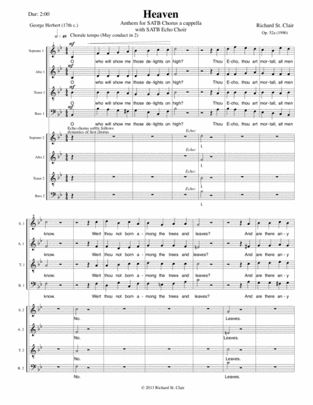 Heaven For Satb Chorus With Satb Echo Chorus Sheet Music