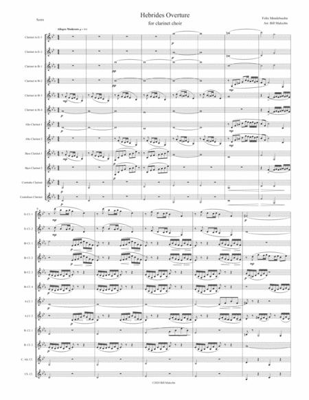 Hebrides Overture For Clarinet Choir Sheet Music