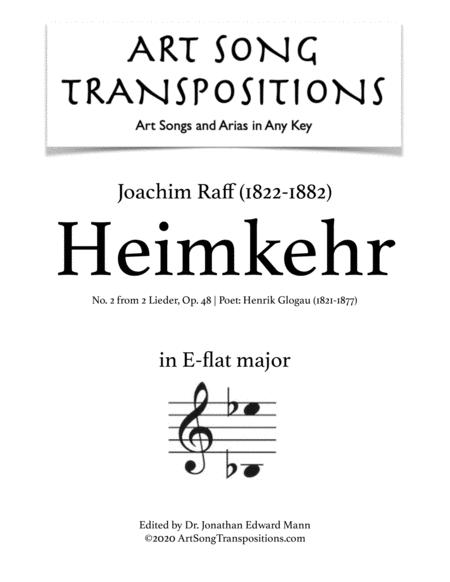 Free Sheet Music Heimkehr Op 48 No 2 Transposed To E Flat Major