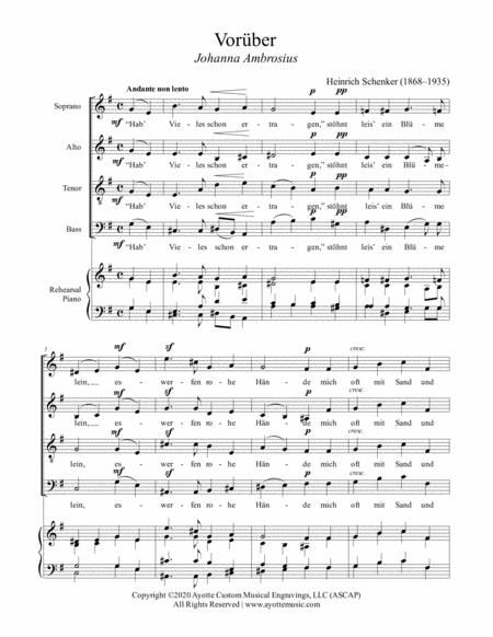 Free Sheet Music Heinrich Schenker Voruber Op 3 No 3 For Mixed Choir A Cappella