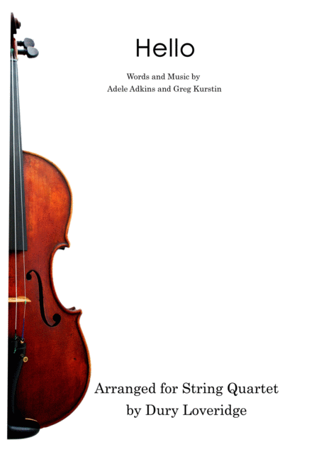 Hello Adele String Quartet Sheet Music