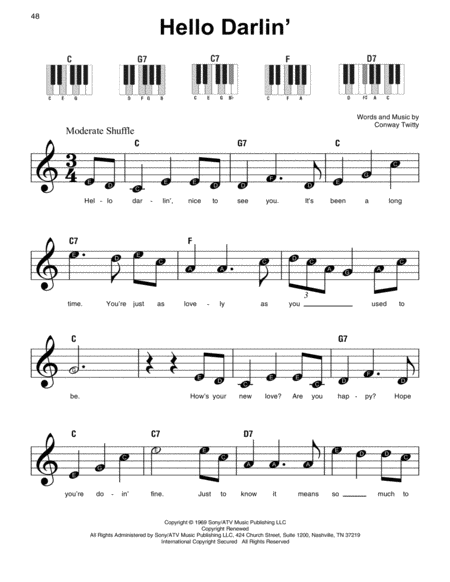 Free Sheet Music Hello Darlin