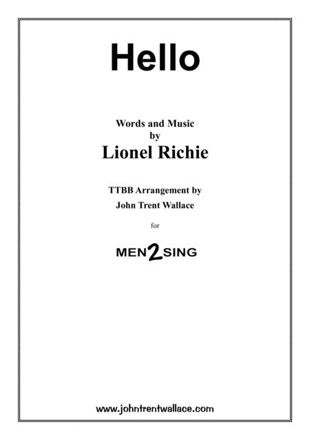 Free Sheet Music Hello Lionel Richie