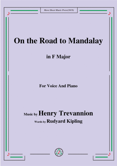 Henry Trevannion On The Road To Mandalay In F Major For Voice Piano Sheet Music