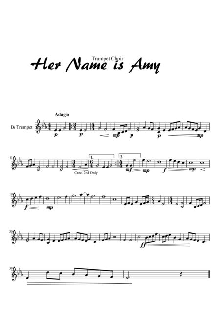 Her Name Is Amy Trumpet Choir Part 2 Sheet Music