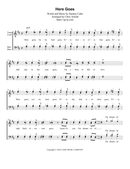 Free Sheet Music Here Goes Ttbb