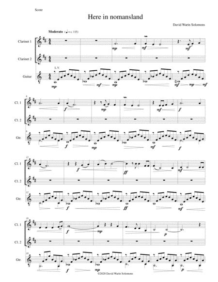 Free Sheet Music Here In Nomansland A Meditation In The Vosges For Two Clarinets And Guitar