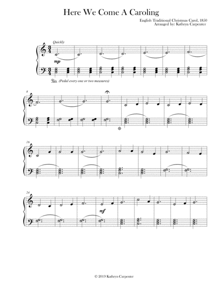 Here We Come A Caroling Sheet Music