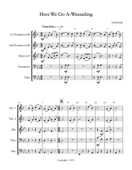 Here We Go A Wassailing Sheet Music