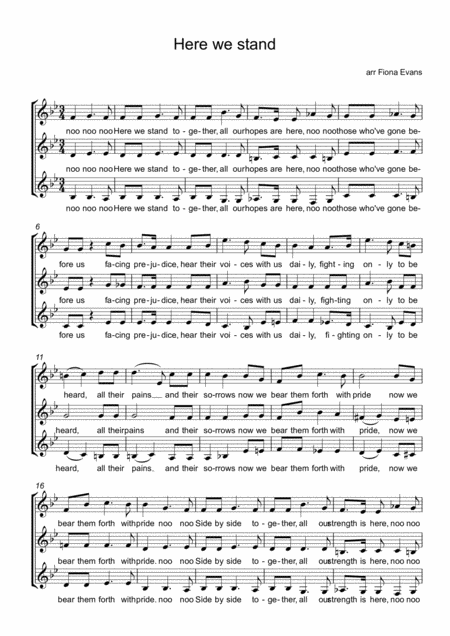 Free Sheet Music Here We Stand