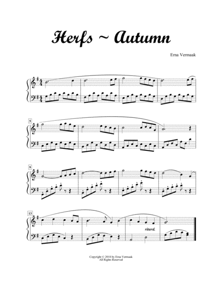 Free Sheet Music Herfs Autumn