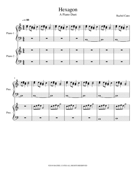 Hexagon A Piano Duet Sheet Music