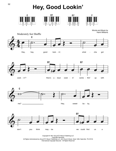 Free Sheet Music Hey Good Lookin