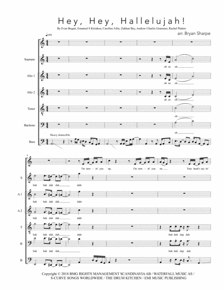 Free Sheet Music Hey Hey Hallelujah