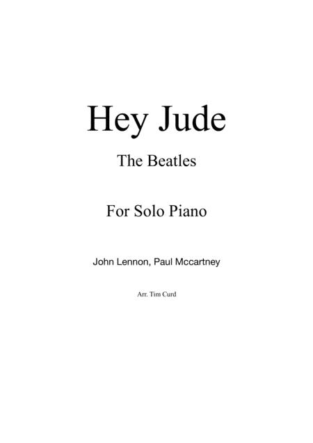 Free Sheet Music Hey Jude For Piano