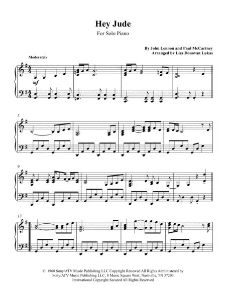 Hey Jude For Solo Piano Sheet Music