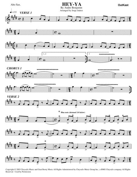 Free Sheet Music Hey Ya Alto Sax