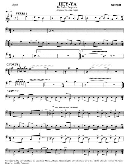 Free Sheet Music Hey Ya Violin