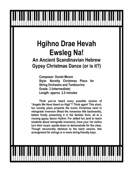 Hgihno Drae Hevah Ewsleg Na An Ancient Scandinavian Hebrew Gypsy Christmas Dance Or Is It For Strings Sheet Music