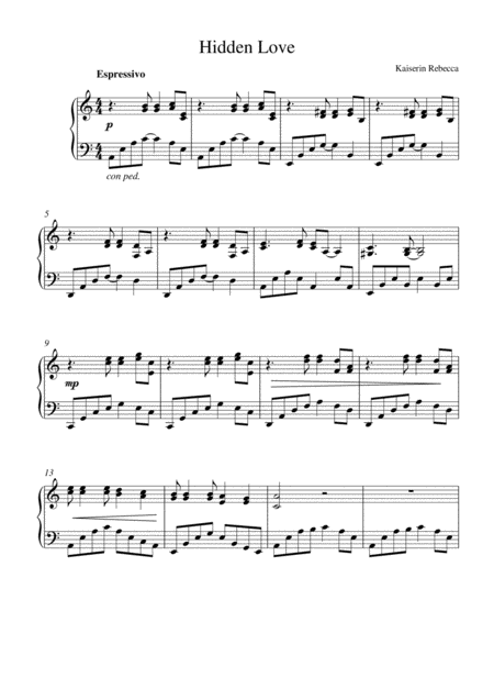 Free Sheet Music Hidden Love