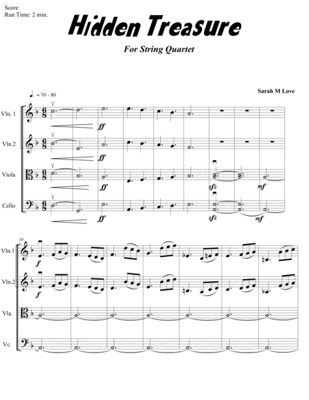 Free Sheet Music Hidden Treasure