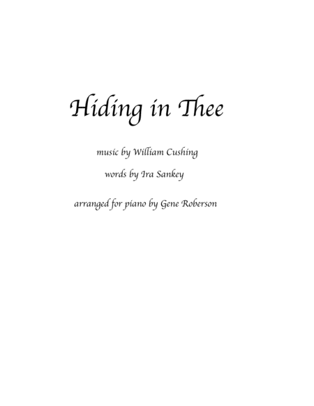 Hiding In Thee Sacred Piano Solo Sheet Music