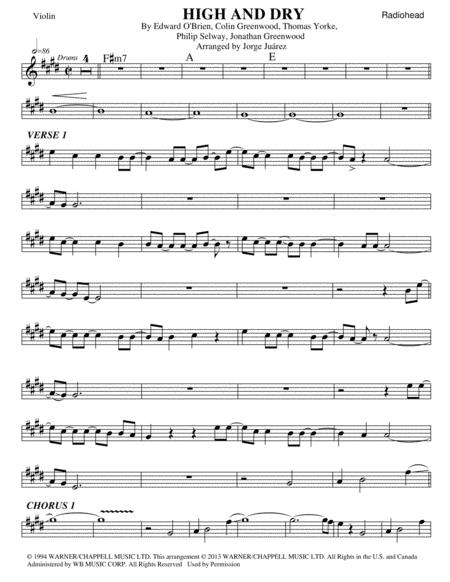 High And Dry Violin Sheet Music