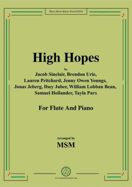 Free Sheet Music High Hopes For Flute And Piano