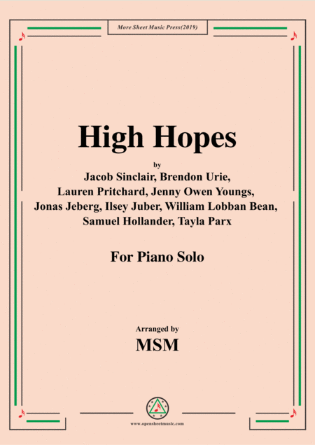 High Hopes For Piano Solo Sheet Music