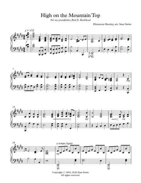 Free Sheet Music High On The Mountain Top Piano Solo