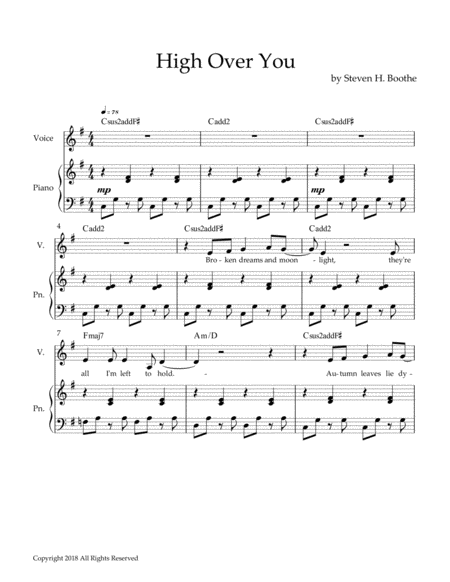 High Over You Pvg Sheet Music