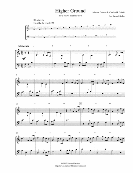 Higher Ground For 3 Octave Handbell Choir Sheet Music