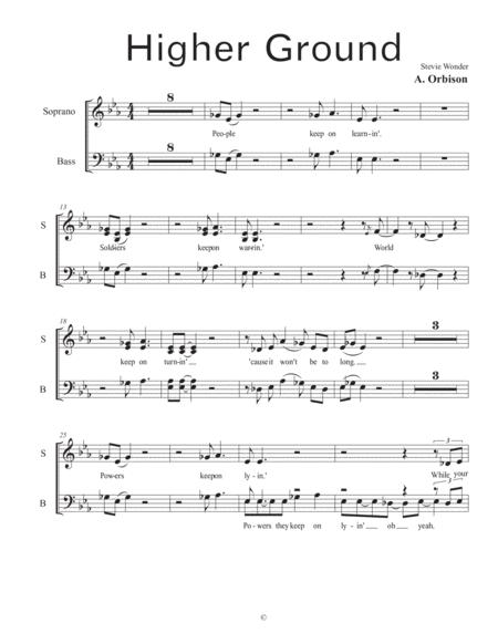 Free Sheet Music Higher Ground Sab Beginning