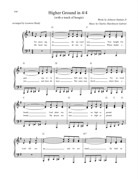 Free Sheet Music Higher Ground With A Touch Of Boogie