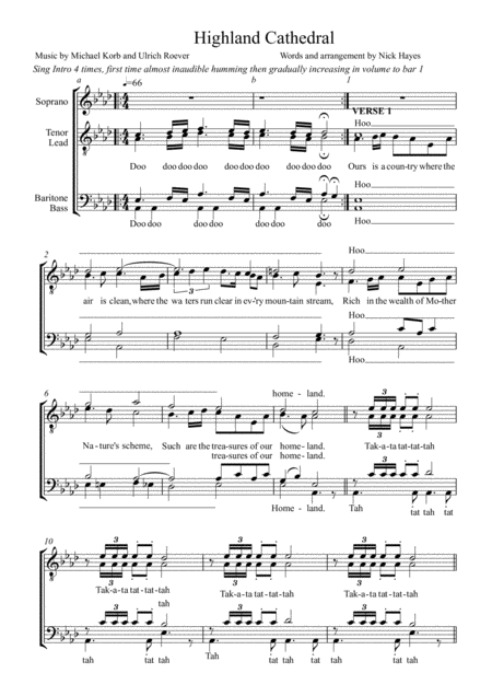 Highland Cathedral My Homeland Sheet Music