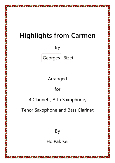 Highlights From Carmen For Woodwind Ensemble Sheet Music