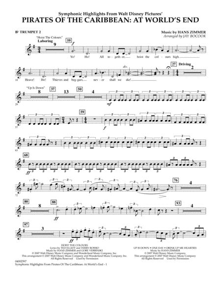 Free Sheet Music Highlights From Pirates Of The Caribbean At Worlds End Arr Jay Bocook Bb Trumpet 2