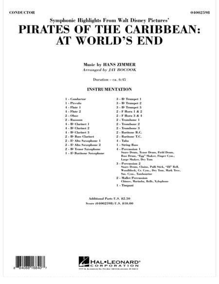 Highlights From Pirates Of The Caribbean At Worlds End Arr Jay Bocook Full Score Sheet Music