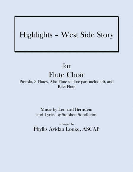 Highlights West Side Story For Flute Choir Sheet Music