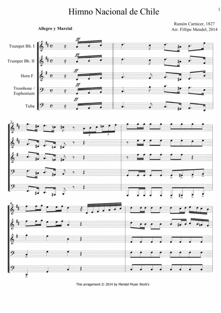 Himno Nacional De Chile Sheet Music