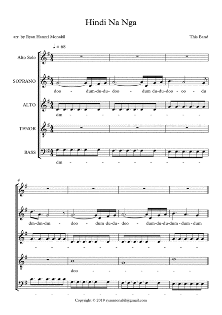 Free Sheet Music Hindi Na Nga This Band Choral