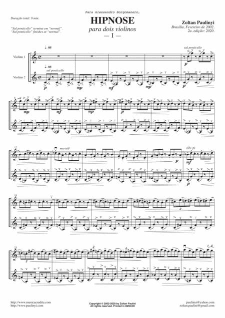 Free Sheet Music Hipnose Hypnosis For 2 Violins Minimalist Piece At Fiorillo Level Full Score And Set Of Parts